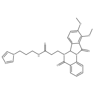 3-(9,10-dimethoxy-5,11-dioxo-6a,11-dihydroisoindolo[2,1-a]quinazolin-6(5H)-yl)-N-[3-(1H-imidazol-1-yl)propyl]propanamide Structure