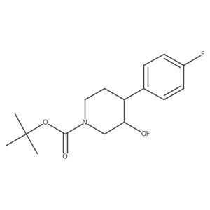 4-(4-Fluoro-phenyl)-3-hydroxy-piperidine-1-carboxylic acid tert-butyl ester结构式