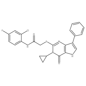 N-(2-chloro-4-fluorophenyl)-2-((3-cyclopropyl-4-oxo-7-phenyl-4,5-dihydro-3H-pyrrolo[3,2-d]pyrimidin-2-yl)thio)acetamide Structure