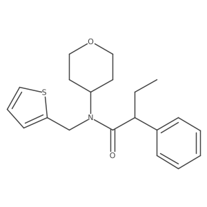 2-phenyl-N-(tetrahydro-2H-pyran-4-yl)-N-(thiophen-2-ylmethyl)butanamide Structure