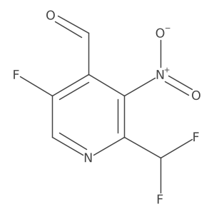 2-(Difluoromethyl)-5-fluoro-3-nitropyridine-4-carboxaldehyde Structure