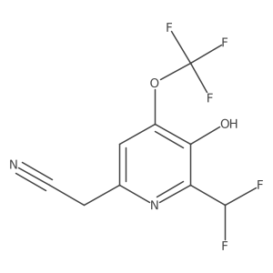 2-(Difluoromethyl)-3-hydroxy-4-(trifluoromethoxy)pyridine-6-acetonitrile Structure