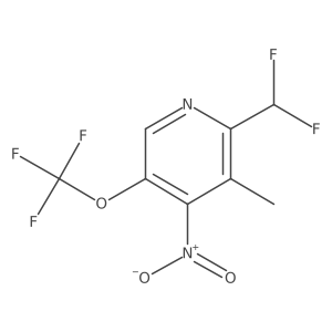 2-(Difluoromethyl)-3-methyl-4-nitro-5-(trifluoromethoxy)pyridine Structure