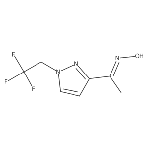 (1E)-1-[1-(2,2,2-Trifluoroethyl)-1H-pyrazol-3-yl]ethanone oxime结构式