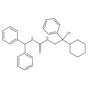 1-benzhydryl-3-(2-hydroxy-2-phenyl-2-(tetrahydro-2H-pyran-4-yl)ethyl)urea Structure