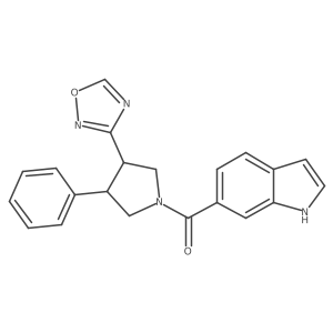 (3-(1,2,4-oxadiazol-3-yl)-4-phenylpyrrolidin-1-yl)(1H-indol-6-yl)methanone Structure