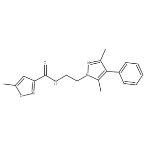 N-(2-(3,5-dimethyl-4-phenyl-1H-pyrazol-1-yl)ethyl)-5-methylisoxazole-3-carboxamide Structure