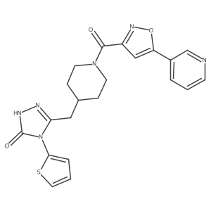 3-((1-(5-(pyridin-3-yl)isoxazole-3-carbonyl)piperidin-4-yl)methyl)-4-(thiophen-2-yl)-1H-1,2,4-triazol-5(4H)-one Structure