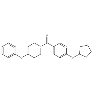 (4-(Pyridazin-3-yloxy)piperidin-1-yl)(6-((tetrahydrothiophen-3-yl)oxy)pyridin-3-yl)methanone结构式