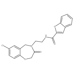N-(2-(7-chloro-3-oxo-2,3-dihydrobenzo[f][1,4]oxazepin-4(5H)-yl)ethyl)benzofuran-2-carboxamide结构式