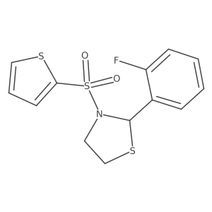 2-(2-Fluorophenyl)-3-(thiophen-2-ylsulfonyl)thiazolidine结构式