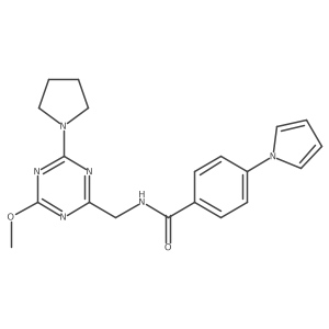 N-((4-methoxy-6-(pyrrolidin-1-yl)-1,3,5-triazin-2-yl)methyl)-4-(1H-pyrrol-1-yl)benzamide Structure