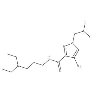 4-amino-N-[3-(diethylamino)propyl]-1-(2,2-difluoroethyl)pyrazole-3-carboxamide结构式