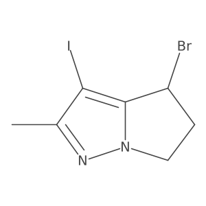 4-Bromo-3-iodo-2-methyl-5,6-dihydro-4H-pyrrolo[1,2-b]pyrazole Structure