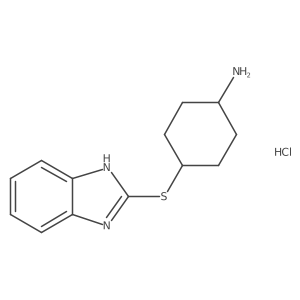 4-(1H-1,3-benzodiazol-2-ylsulfanyl)cyclohexan-1-amine hydrochloride结构式