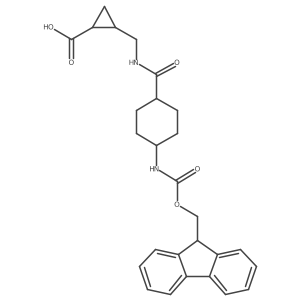 2-({[4-({[(9H-fluoren-9-yl)methoxy]carbonyl}amino)cyclohexyl]formamido}methyl)cyclopropane-1-carboxylic acid Structure