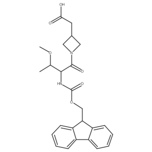 2-{1-[2-({[(9H-fluoren-9-yl)methoxy]carbonyl}amino)-3-methoxybutanoyl]azetidin-3-yl}acetic acid结构式