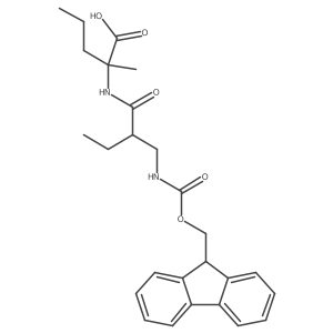 2-{2-[({[(9H-fluoren-9-yl)methoxy]carbonyl}amino)methyl]butanamido}-2-methylpentanoic acid结构式