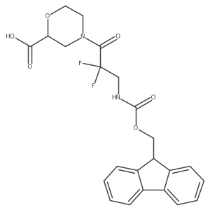 4-[3-({[(9H-fluoren-9-yl)methoxy]carbonyl}amino)-2,2-difluoropropanoyl]morpholine-2-carboxylic acid结构式