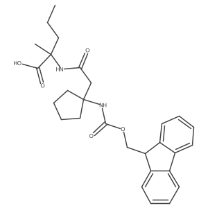 2-{2-[1-({[(9H-fluoren-9-yl)methoxy]carbonyl}amino)cyclopentyl]acetamido}-2-methylpentanoic acid结构式
