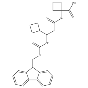 1-[3-cyclobutyl-3-({[(9H-fluoren-9-yl)methoxy]carbonyl}amino)propanamido]cyclobutane-1-carboxylic acid Structure