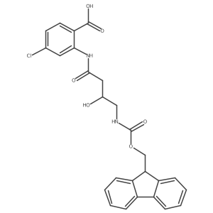 4-chloro-2-[4-({[(9H-fluoren-9-yl)methoxy]carbonyl}amino)-3-hydroxybutanamido]benzoic acid Structure