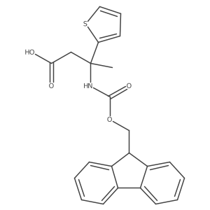 3-({[(9H-fluoren-9-yl)methoxy]carbonyl}amino)-3-(thiophen-2-yl)butanoic acid结构式