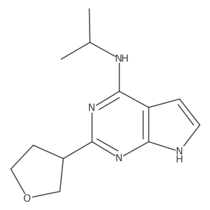 2-(oxolan-3-yl)-N-(propan-2-yl)-7H-pyrrolo[2,3-d]pyrimidin-4-amine结构式