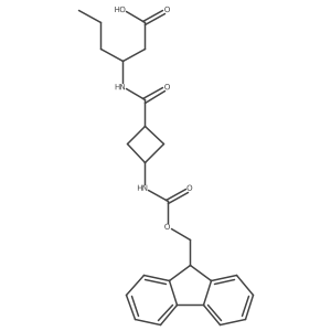 3-{[3-({[(9H-fluoren-9-yl)methoxy]carbonyl}amino)cyclobutyl]formamido}hexanoic acid Structure