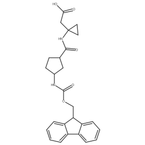 rac-2-{1-[(1R,3S)-3-({[(9H-fluoren-9-yl)methoxy]carbonyl}amino)cyclopentaneamido]cyclopropyl}acetic acid结构式