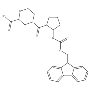 rac-4-[(1R,2S)-2-({[(9H-fluoren-9-yl)methoxy]carbonyl}amino)cyclopentanecarbonyl]morpholine-2-carboxylic acid Structure
