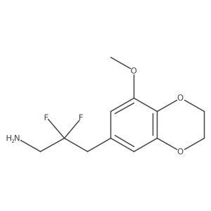 2,2-Difluoro-3-(8-methoxy-2,3-dihydro-1,4-benzodioxin-6-yl)propan-1-amine结构式