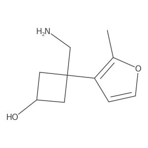 3-(Aminomethyl)-3-(2-methylfuran-3-yl)cyclobutan-1-ol结构式