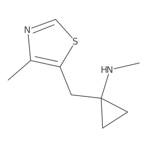 N-methyl-1-[(4-methyl-1,3-thiazol-5-yl)methyl]cyclopropan-1-amine结构式