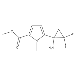methyl 5-(1-amino-2,2-difluorocyclopropyl)-1-methyl-1H-pyrrole-2-carboxylate结构式