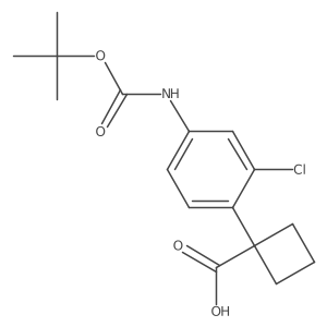 1-(4-{[(Tert-butoxy)carbonyl]amino}-2-chlorophenyl)cyclobutane-1-carboxylic acid结构式