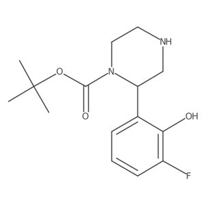 Tert-butyl 2-(3-fluoro-2-hydroxyphenyl)piperazine-1-carboxylate结构式