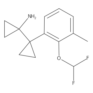 1-{1-[2-(Difluoromethoxy)-3-methylphenyl]cyclopropyl}cyclopropan-1-amine结构式