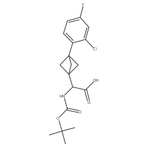 2-{[(Tert-butoxy)carbonyl]amino}-2-[3-(2-chloro-4-fluorophenyl)bicyclo[1.1.1]pentan-1-yl]acetic acid结构式