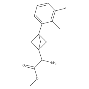 Methyl 2-amino-2-[3-(3-fluoro-2-methylphenyl)-1-bicyclo[1.1.1]pentanyl]acetate Structure