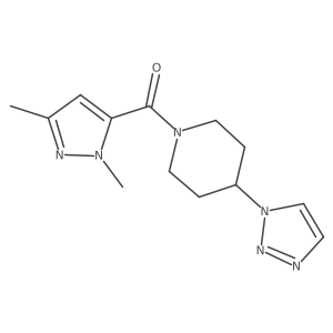 (4-(1H-1,2,3-triazol-1-yl)piperidin-1-yl)(1,3-dimethyl-1H-pyrazol-5-yl)methanone结构式