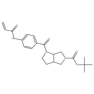 rac-tert-butyl (3aR,6aR)-1-[4-(prop-2-enamido)benzoyl]-octahydropyrrolo[3,4-b]pyrrole-5-carboxylate结构式