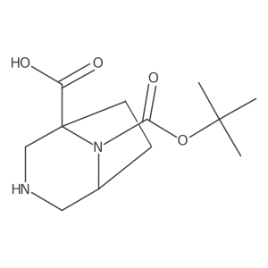 8-[(2-Methylpropan-2-yl)oxycarbonyl]-3,8-diazabicyclo[3.2.1]octane-1-carboxylic acid Structure