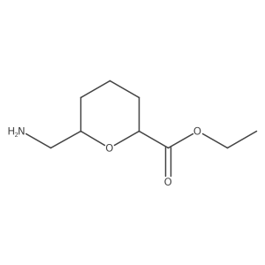 rac-ethyl (2R,6S)-6-(aminomethyl)oxane-2-carboxylate结构式