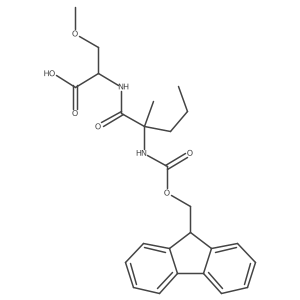 (2S)-2-[2-({[(9H-fluoren-9-yl)methoxy]carbonyl}amino)-2-methylpentanamido]-3-methoxypropanoic acid结构式