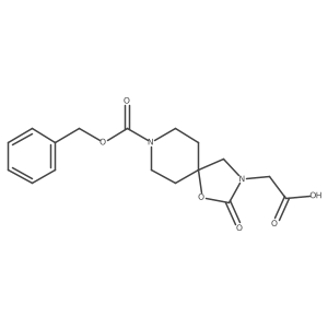 2-{8-[(Benzyloxy)carbonyl]-2-oxo-1-oxa-3,8-diazaspiro[4.5]decan-3-yl}acetic acid结构式