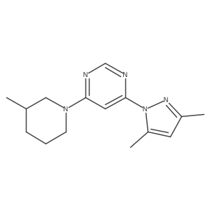 4-(3,5-dimethyl-1H-pyrazol-1-yl)-6-(3-methylpiperidin-1-yl)pyrimidine结构式