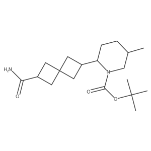 tert-Butyl 2-(6-carbamoylspiro[3.3]heptan-2-yl)-5-methylpiperidine-1-carboxylate Structure