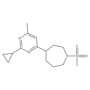 1-(2-Cyclopropyl-6-methylpyrimidin-4-yl)-4-methanesulfonyl-1,4-diazepane结构式