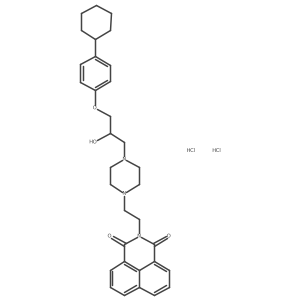 2-[2-[4-[3-(4-cyclohexylphenoxy)-2-hydroxy-propyl]piperazin-1-yl]ethyl]benzo[de]isoquinoline-1,3-dione;dihydrochloride Structure